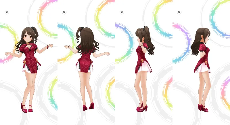 美好花貌レッドチャイナワンピ